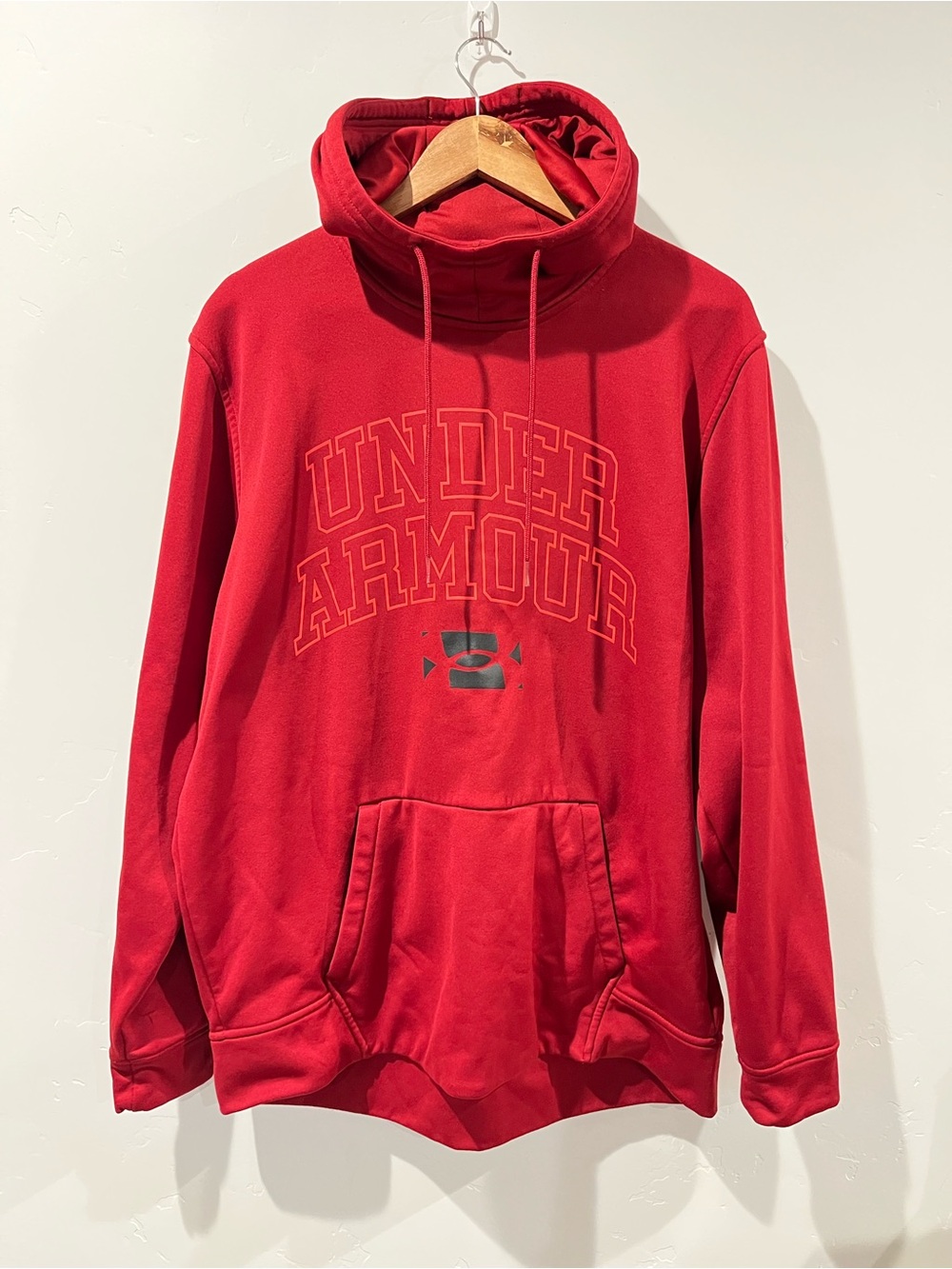 Under Armour Men's Red Hoodie with Pullover Kangaroo Pocket